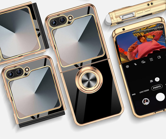 Pouzdro pro Samsung Galaxy Z Flip7 FE / Z Flip6, Electro Ring, černé