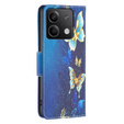 Klopové pouzdro pro Xiaomi Redmi Note 13 5G, Wallet, Butterflies modré