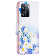 Klopové pouzdro pro OPPO A57 / A57s, Wallet, butterfly & flowers, bílé