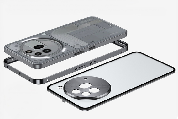 Pouzdro pro Nothing Phone 3a Pro, Frame Case, šedé