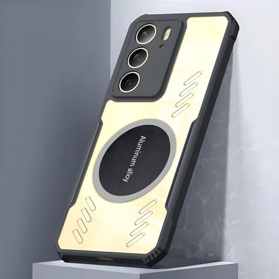 Pouzdro pro Realme 14X / Realme C75, s magnetickou fólií, transparentní / černé