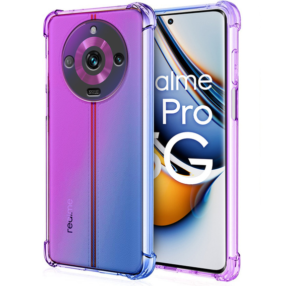Pouzdro pro Realme 11 Pro / 11 Pro +, Gradient Dropproof, Fialová / modrá