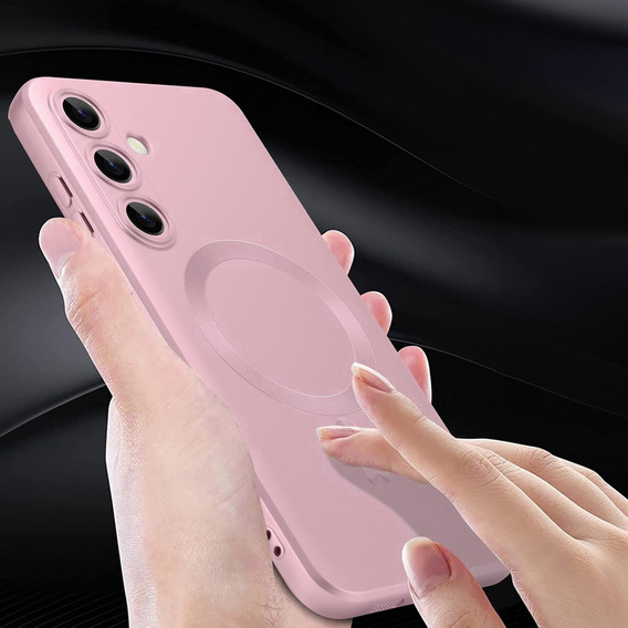 Pouzdro pro Samsung Galaxy A26, ColorMag, pro MagSafe, růžové + tvrzené sklo 9H