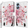 Klopové pouzdro pro Oppo A17, Wallet Light Spots Decor, tree, bílé