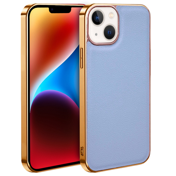Pouzdro pro iPhone 14 Plus, Cowhide Leather, modré