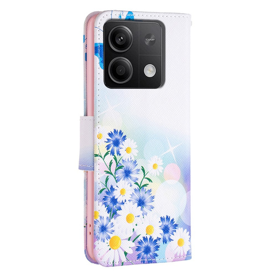 Klopové pouzdro pro Xiaomi Redmi Note 13 5G, Wallet, Butterfly & Flowers bílé