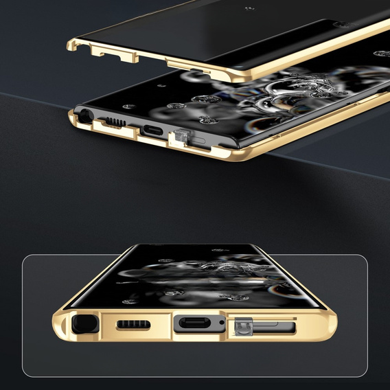 Pouzdro pro Samsung Galaxy S23 Plus, Magnetic Dual Glass, zlaté