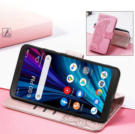 Klopové pouzdro pro T Phone 2 Pro 5G, Butterfly, růžové rose gold