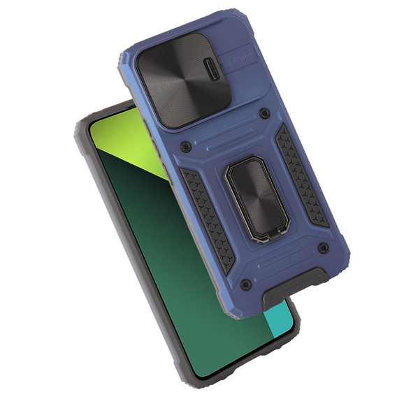 Pancéřové pouzdro pro Xiaomi Redmi Note 13 Pro 5G, CamShield Slide, modré + tvrzené sklo 9H
