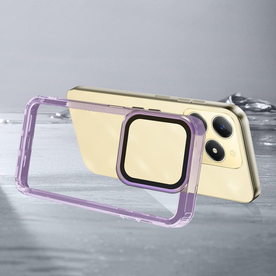 Pouzdro pro Realme C61, Fusion Hybrid, transparentní / fialové