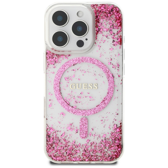 Pouzdro GUESS Resin Bottom Glitter MagSafe pro iPhone 16 Pro Max