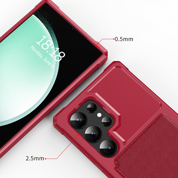 Pouzdro pro Samsung Galaxy S25 Ultra, Card Holder Kickstand, černé