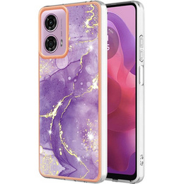 Ochranné pouzdro pro Motorola Moto G24 / G24 Power / G04, Marble Slim Case, tmavě fialové