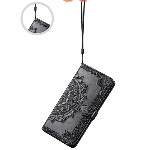 Klopové pouzdro pro Samsung Galaxy M35, Mandala, černé