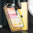 Pouzdro pro iPhone 12, Magnetic Dual Glass, zlaté