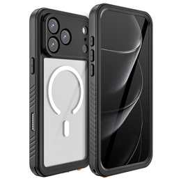 Pouzdro Redpepper pro iPhone 17 Pro Max, vodotěsné, IP68, pro MagSafe, čiré s černými boky