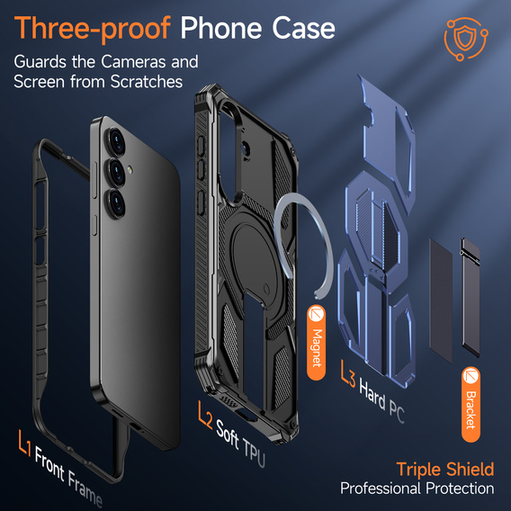 Ochranné pouzdro s podstavcem kompatibilní s MagSafe pro Samsung Galaxy S25 FE