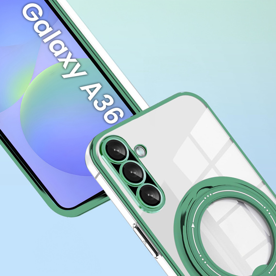 Magnetické pouzdro pro Samsung Galaxy A36 5G, pro MagSafe, zelené