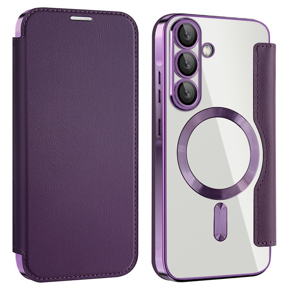 Klopové pouzdro pro Samsung Galaxy A36, RFID Wallet MagSafe CamShield, fialové