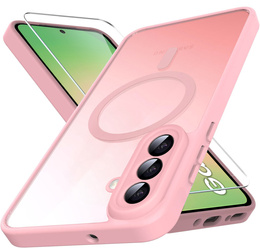 Pouzdro pro Samsung Galaxy A56 5G, pro MagSafe, ERBORD Matt Case, růžové + sklo na displej