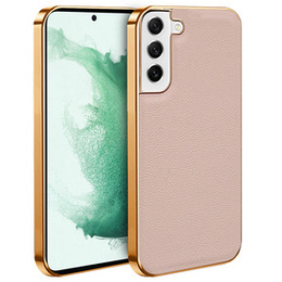 Pouzdro pro Samsung Galaxy S22+ Plus, Cowhide Leather, růžové