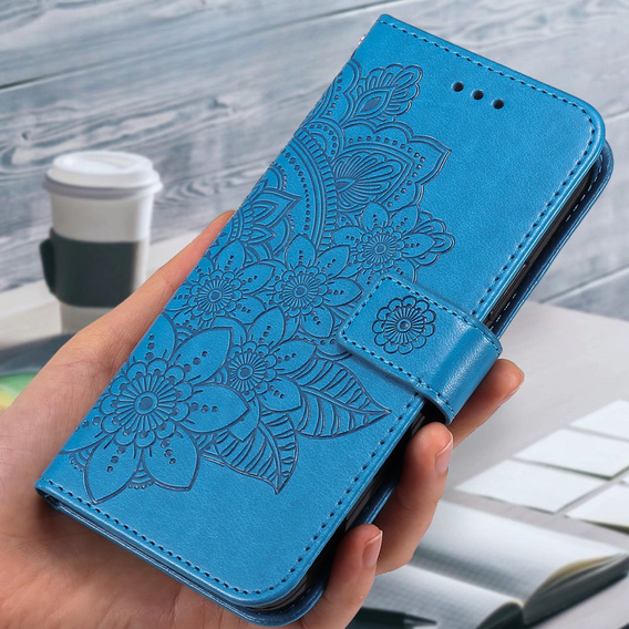 Klopové pouzdro pro Samsung Galaxy A54 5G, Mandala Flower, modré