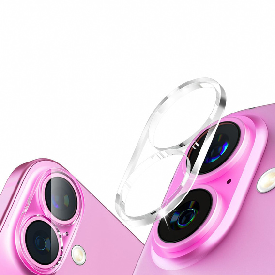 Tvrzené sklo na fotoaparát pro iPhone 16 / 16 Plus, průhledné