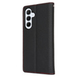 Klopové pouzdro pro Samsung Galaxy S24 FE, Litchi Skin Grain, černé