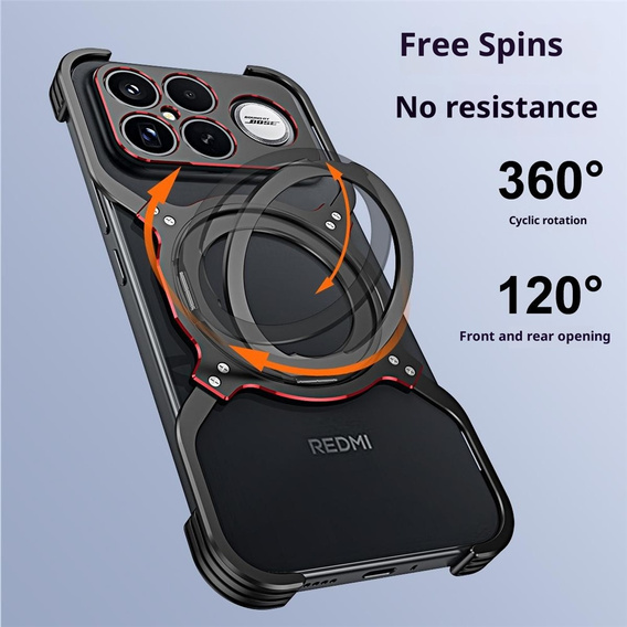 Metal Bumper pouzdro s magnetem a stojánkem pro Xiaomi Poco F8 Ultra