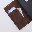Pouzdro pro Xiaomi Redmi Note 12 5G / Poco X5 5G, ERBORD Vintage peněženka s klopou, káva