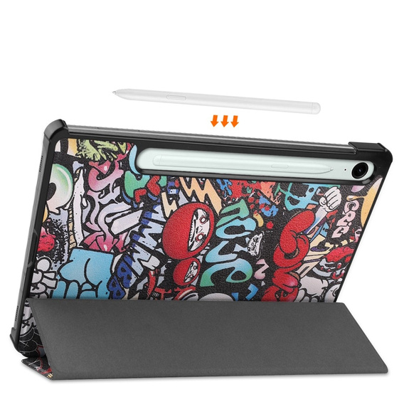 Pouzdro pro Samsung Galaxy Tab S10 Lite / S10 FE / S9 FE, s klopou, graffiti