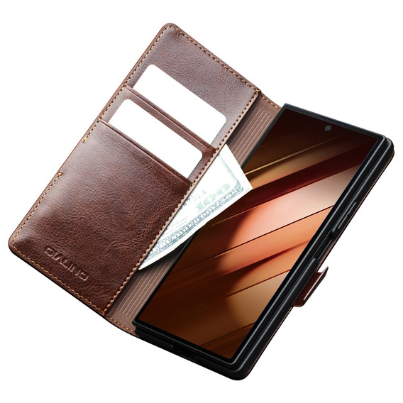 Kožené peněženkové pouzdro s funkcí stojánku pro Samsung Galaxy Z Fold7