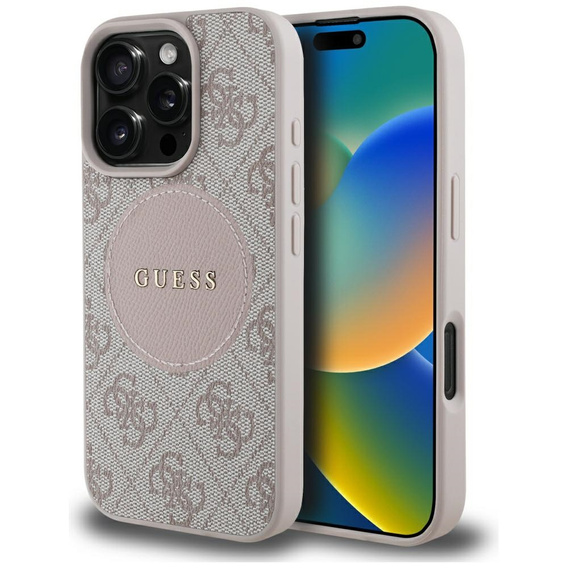 Pouzdro Guess 4G Circle s klasickým logem, pro MagSafe pro iPhone 16 Pro Max