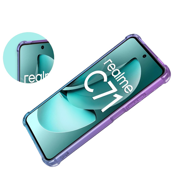 Pouzdro pro Realme C71, Gradient Dropproof, Fialová / modrá