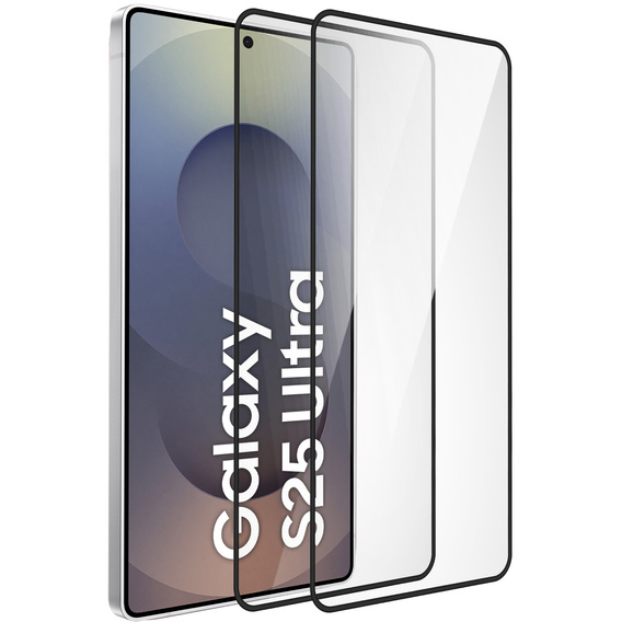 2x tvrzené sklo ERBORD 3D pro Samsung Galaxy S25 Ultra pro celý displej