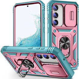 Pouzdro pro Samsung Galaxy S23 Plus, CamShield Slide, růžové/ zelený