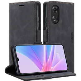 Pouzdro pro Oppo A78 5G, ERBORD Vintage peněženka s klopou, černé