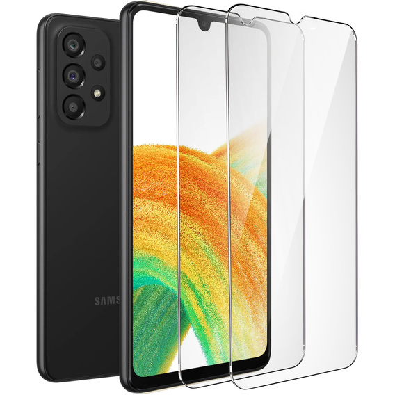 2x tvrzené sklo pro Samsung Galaxy A33 5G, ERBORD 9H Hard Glass na displeji