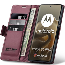ERBORD Lesklá peněženka Litchi s klopou pro Motorola Edge 60 Pro