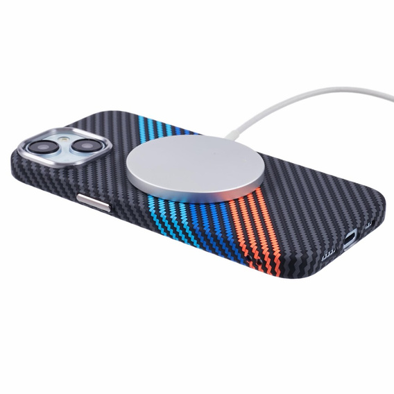 Pouzdro pro iPhone 13, Carbon Fiber MagSafe, námořnicky modré