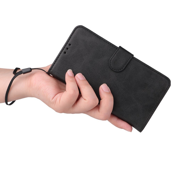 Klopové pouzdro pro Realme C67, Leather Wallet, černé