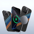 Pouzdro pro iPhone 14 Pro, Carbon Fiber MagSafe, námořnicky modré