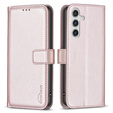 Klopové pouzdro pro Samsung Galaxy A35 5G, BINFEN Wallet, růžové