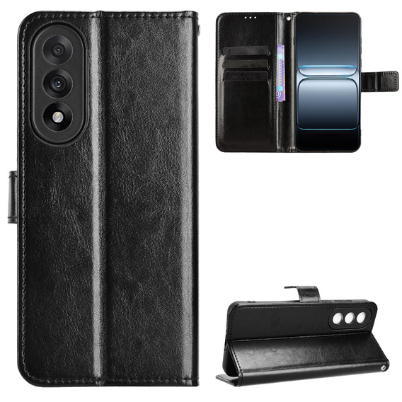 Klopové pouzdro pro OnePlus Nord 5, Crazy Horse Wallet, černé