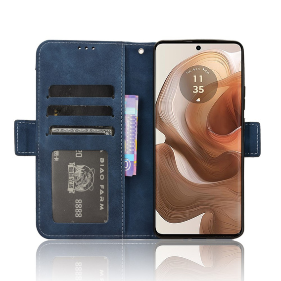 Klopové pouzdro pro Motorola Edge 50 Ultra, Card Slot, námořnicky modré