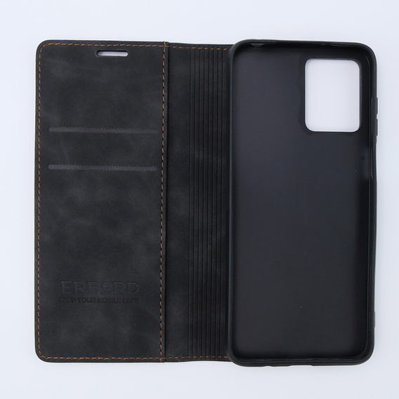 Pouzdro pro Motorola Moto G53, ERBORD Vintage peněženka s klopou, černé