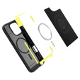 Pouzdro Spigen pro iPhone 16 Pro Max, Rugged Armor MagSafe, černé + tvrzené sklo 9H