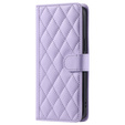 Pouzdro s klopou pro Samsung Galaxy S25 FE, Rhombus Crossbody Leather, fialové