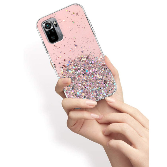 Pouzdro pro Xiaomi Redmi Note 10/10S, Glittery, růžové