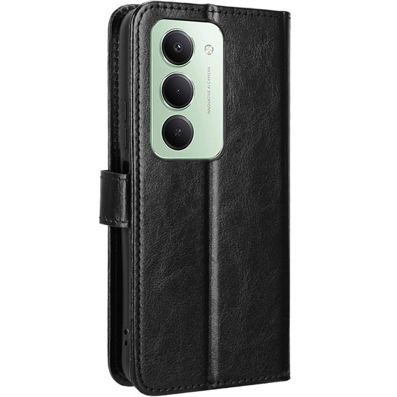 Klopové pouzdro pro Xiaomi Redmi 15 5G / 4G, texturované Crazy Horse, černé